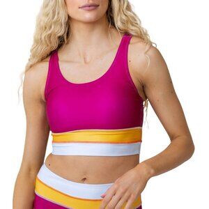 Women's Nani Swimwear Cut Back Crop Swim Bikini Top Medium Berry